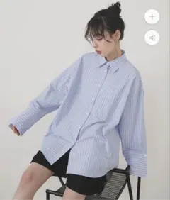 【LIAN】ストライプポケットオーバーシャツのサムネイル