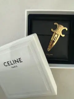 最終価格です！！CELINE ブラウンレザー ヘアピン - メルカリ