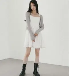 heather ドビーレースキャミミニワンピース