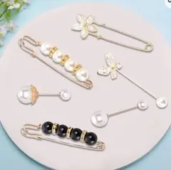 6点セット☆ブローチ☆ストールピン☆ウエスト調節ピン