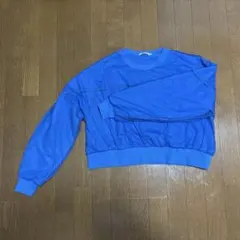 ニコアンド　チュールレイヤードトレーナー　ブルー