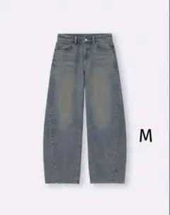 GU 2024年モデル　バレルレッグジーンズ　67BLUE （標準丈）Mサイズ