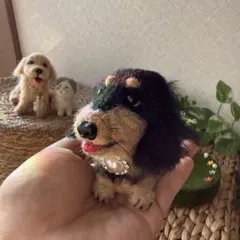 ミニチュアダックス　羊毛フェルト　ハンドメイド