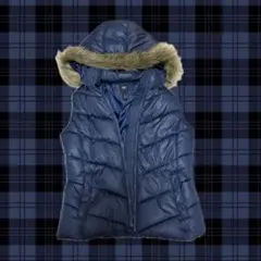 Gap フード付きダウンベスト ネイビー