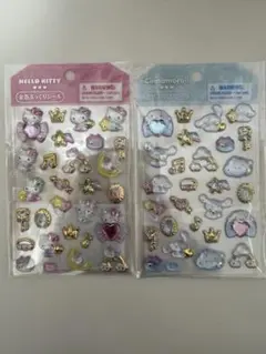 サンリオ 金箔ぷっくりシール ハローキティ シナモロール 2種セットのサムネイル