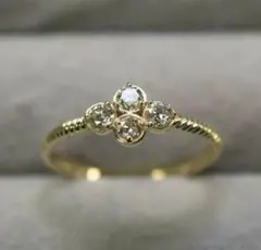 アガット　K18YG　0.20ct　7号　ダイヤモンドリング