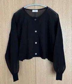 IENA FILMY COTTON カーディガン　ブラックのサムネイル
