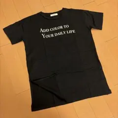 Samansa Mos2 blue ロゴTシャツ ブラック