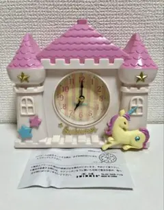 未使用　スイマーswimmer キャッスルクロック　ピンク　アラーム付　時計