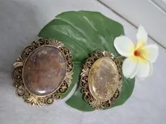 ヴィンテージ商品☆ アンティーク風 ブローチ2点セット