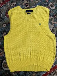 POLO GOLF Ｖネックベスト　イエロー　M ラルフローレン　古着