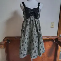 axes femme　当時物　姫ギャル　バラ柄　キャミワンピース