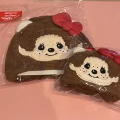 新品未使用★モンチッチ×ハローキティ タオルキャップ　お手拭きマスコットタオル
