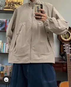 ［美品］スタンドカラーツートンジャケット　ベージュ オンライン限定　未使用