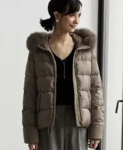 【グリーンレーベルリラクシング】 リバーシブル グリーンダウン ジャケット