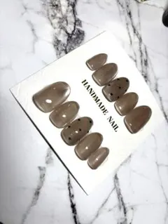 大人ブラウン×ブラックハート　ちゅるんネイルチップ