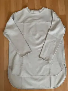 ヒューマンウーマン　綿麻ダンボールニット　ライトグレー チュニック Mサイズ