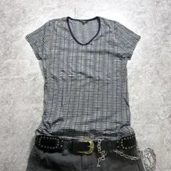 00s【SHELLAC】V neck tee/Y2K/swag Vkei チビTのサムネイル