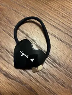 agnes b. ハートモチーフ ヘアゴム ブラックのサムネイル