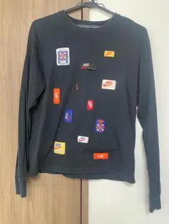 Nike ブラック パッチワーク 長袖Tシャツ M