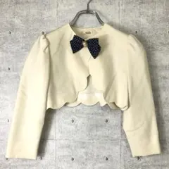 レトロ クラシカル キッズ古着 胸元ドットリボン スカラップ ジャケット