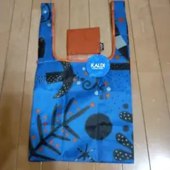 カルディ　エコバッグ　いきものがたり　ブルー