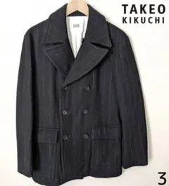 TAKEO KIKUCHIタケオキクチ　ハーフコート　ピーコート　サイズ3