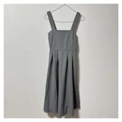 【美品】グレー バックリボン キャミワンピース