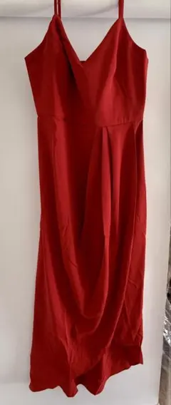 レッド キャミソール ロングワンピース