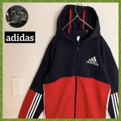 アディダス フルジップ 3本線 adidas 刺繍ワンポイント スウェット