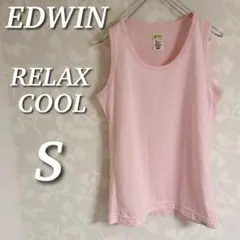 EDWIN タンクトップ　ノースリーブTシャツ　リラックスクール　ピンク　Sのサムネイル