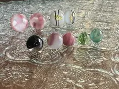 ガラスのピアスセット131サージカルステンレスシルバー