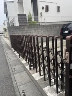 法人限定 キャスターゲート 門扉 伸縮門扉 6m×1.6m 工事現場 ゲート 