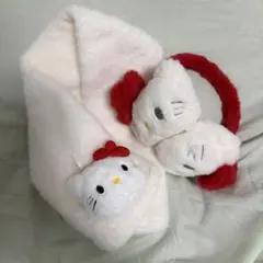 ハローキティ イヤーマフラー 耳あて マフラー ふわふわ