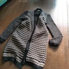 ジグザグパターン ニットカーディガン