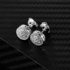 シルバー、ホワイトゴールド、スタッドピアス、ジルコニア、両耳用