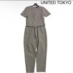 ユナイテッドトウキョウ　オールインワン　サロペット　カーキ