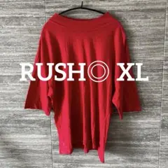 RUSH◎半袖オーバーTシャツレッド XL赤色　レディース　海外古着　カットソー
