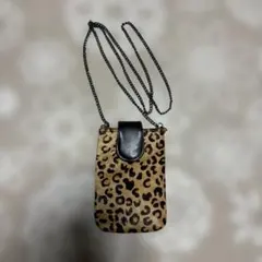 ヒョウ柄 スマホショルダーバッグ