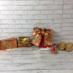 ★3.31 h629 成型帯 5点セット 七五三 バッグ 草履 晴着