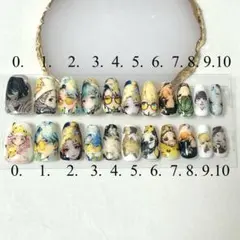 NO 2【左右合計22枚】 痛ネイルチップ 推しネイルチップ 個性派