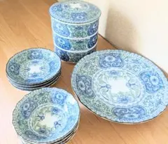 古伊万里　唐草10点セット　明和窯