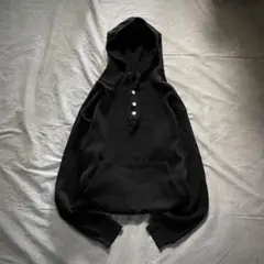 00s archive サーマル ヘンリーネック パーカー y2k 短丈