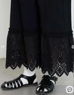 2色セット　サマンサモスモス【接触冷感】裾スカラップレースカットペチパンツ　Ｍのサムネイル