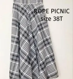 ロペピクニック　38T チェック柄　フレアスカート　ロングスカート
