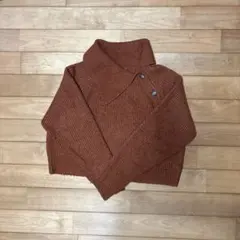 ボタン付き ニット セーター ブラウン F