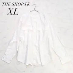 ザショップティーケーバンドカラーシャツ長袖コットン胸ポケットXLホワイト☘️のサムネイル