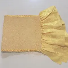 振袖用 帯揚げ 総絞り 正絹　成人式　黄色　山吹色