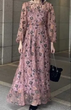 Kastane オケージョン embroidery organdy dress