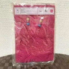 【新品】ユニクロ トーションレースビーズキャミソール ワイン Mのサムネイル